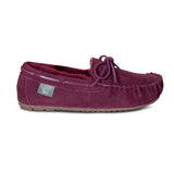 LADIES SHEEPSKIN MOCCASINS 2 BURGUNDY - Cloud Nine Sheepskin