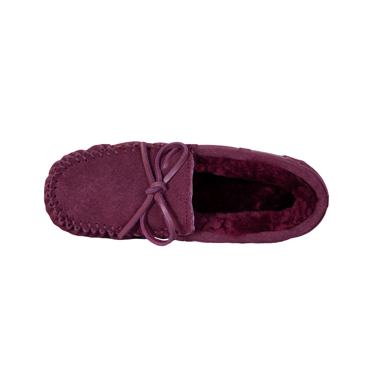 LADIES SHEEPSKIN MOCCASINS 2 BURGUNDY - Cloud Nine Sheepskin