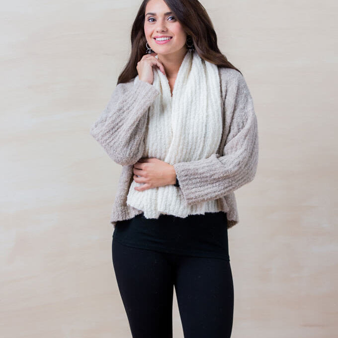 Double Boucle Cardigan - Cloud Nine Sheepskin