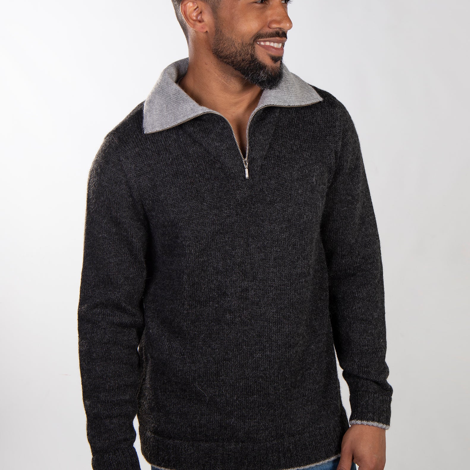 Men's Half Zip Sweater - Cloud Nine Sheepskin