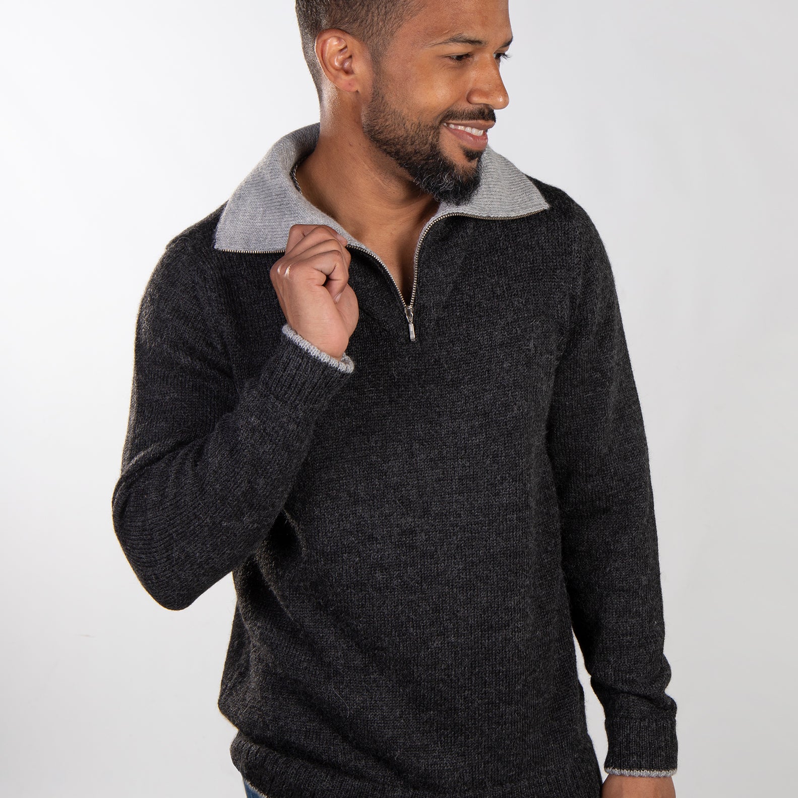 Men's Half Zip Sweater - Cloud Nine Sheepskin