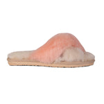 LADIES DUO-TONE EMMA SHEEPSKIN SLIPPER CREAM/PEACH - Cloud Nine Sheepskin