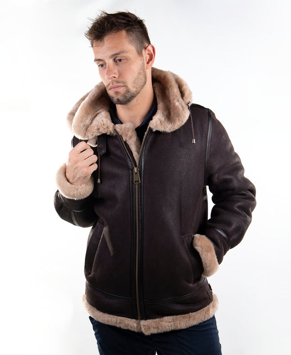 Mens Sheepskin Bomber Coat - Cloud Nine Sheepskin