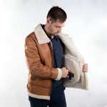 Mens Sheepskin Western Bomber Coat - Cloud Nine Sheepskin