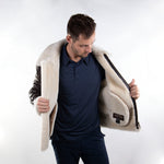 Mens Sheepskin Whiskey Bomber Coat - Cloud Nine Sheepskin